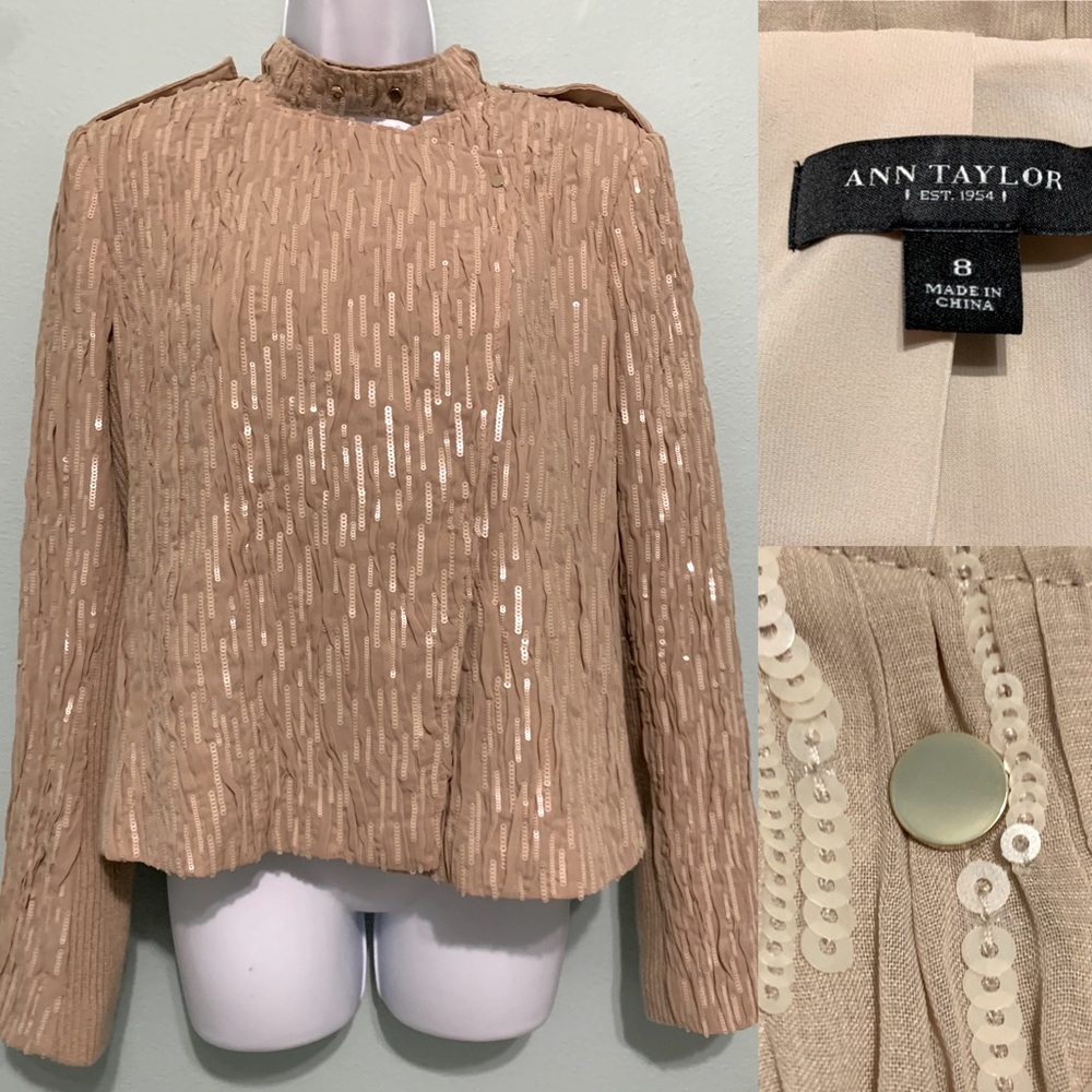 Beautiful Ann Taylor sequined jacket Size 8